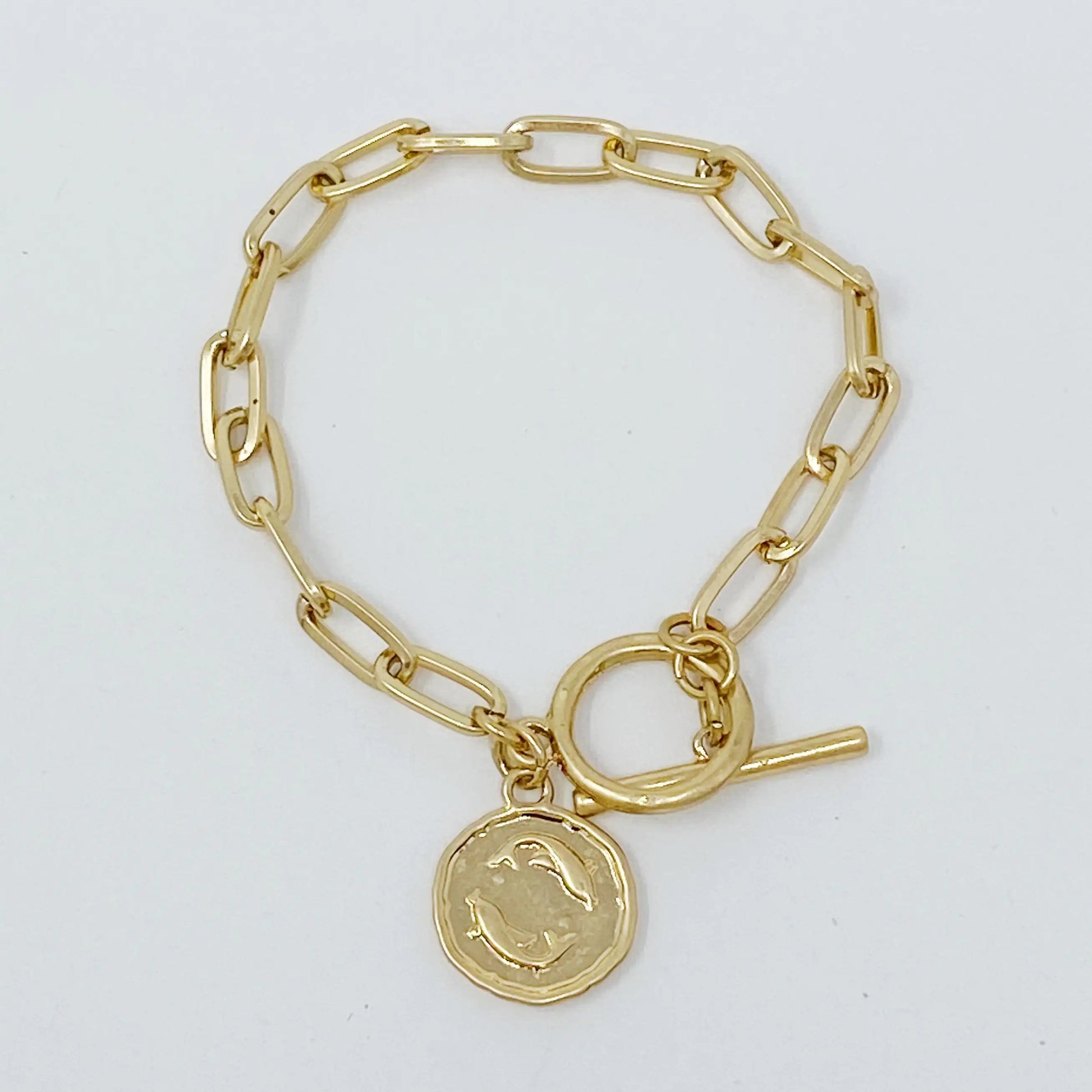 Zodiac Charm Chain Bracelet (Gold Finish)