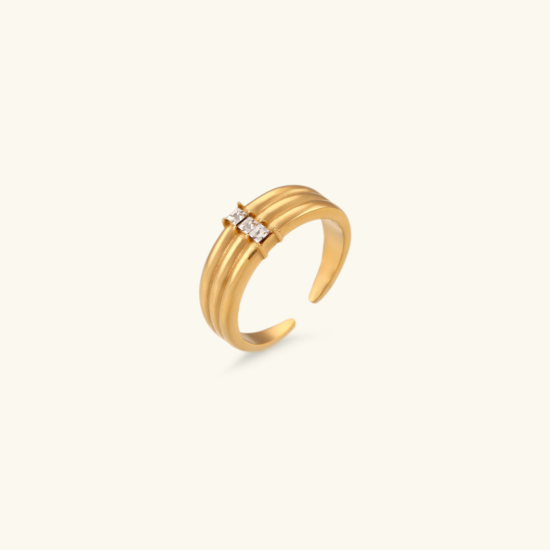 Azalea Emerald Cut Golden Ring