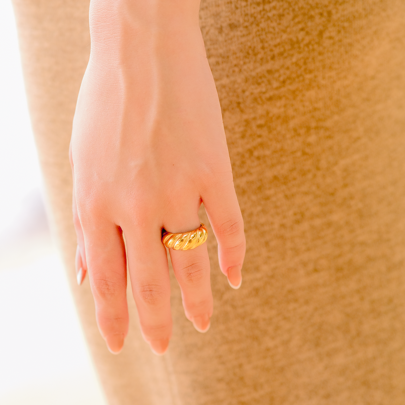 Amaia Golden Croissant Ring
