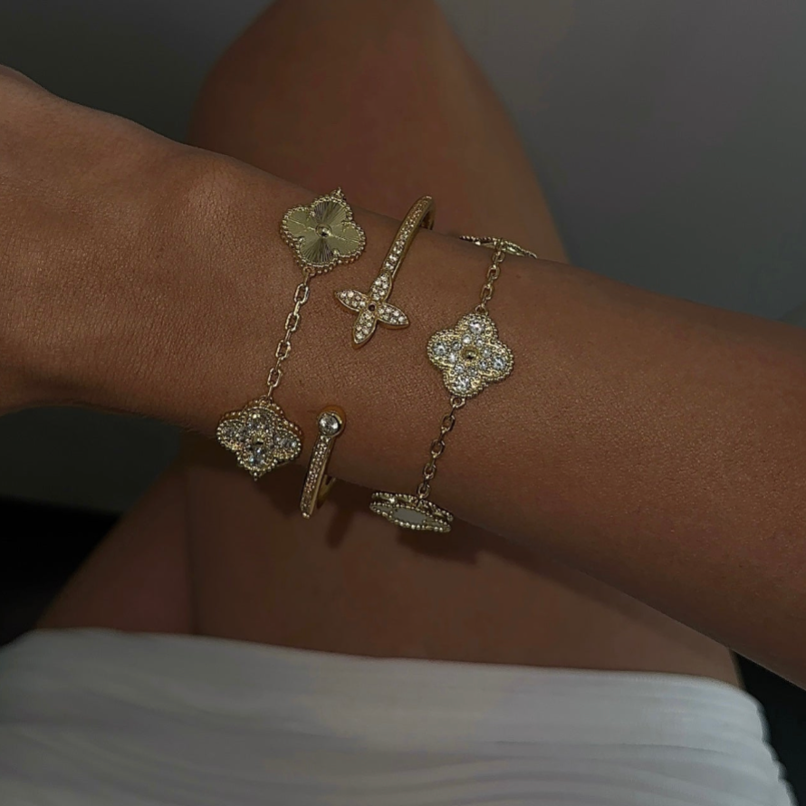 Star Bracelet Set (gold finish, 2-piece)