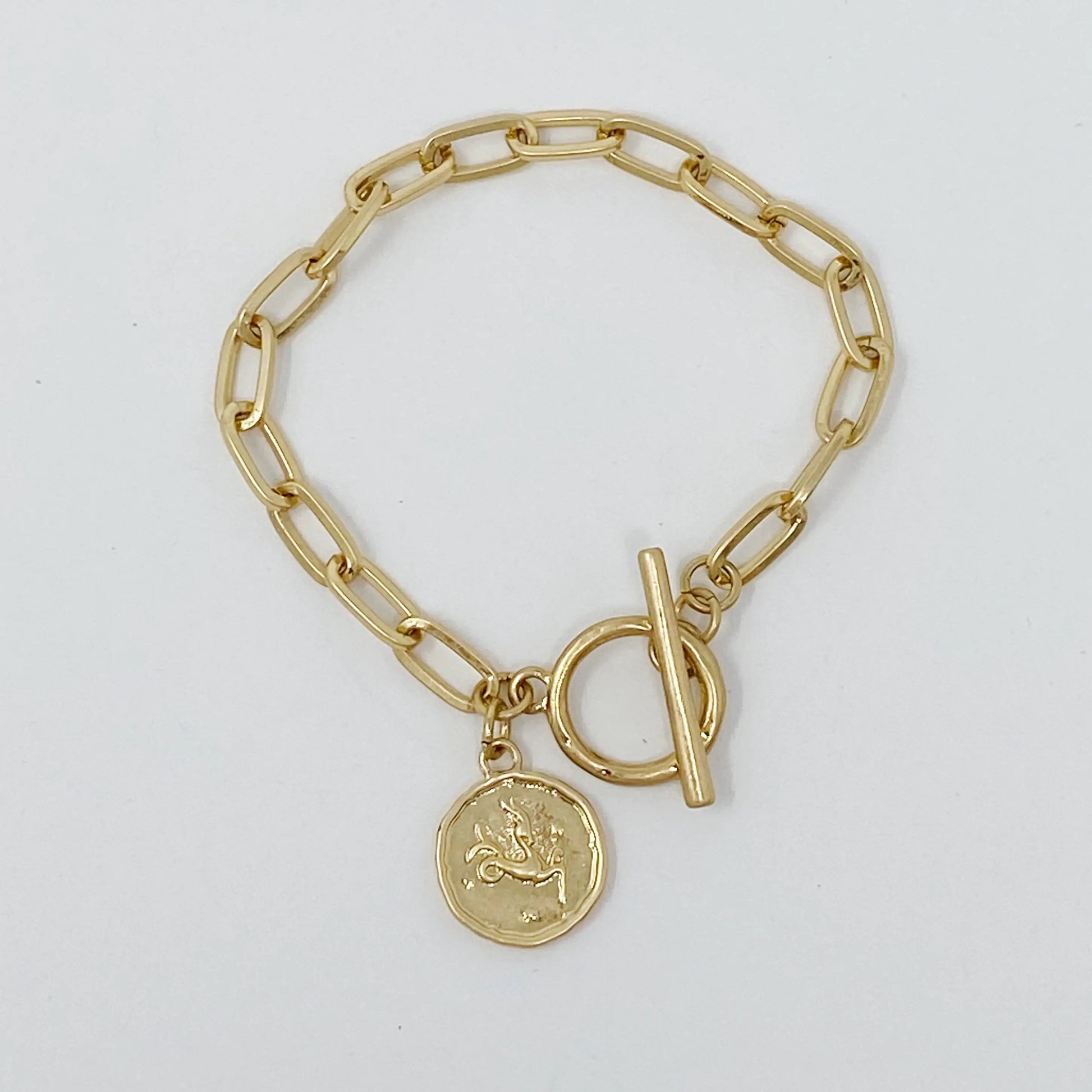 Zodiac Charm Chain Bracelet (Gold Finish)