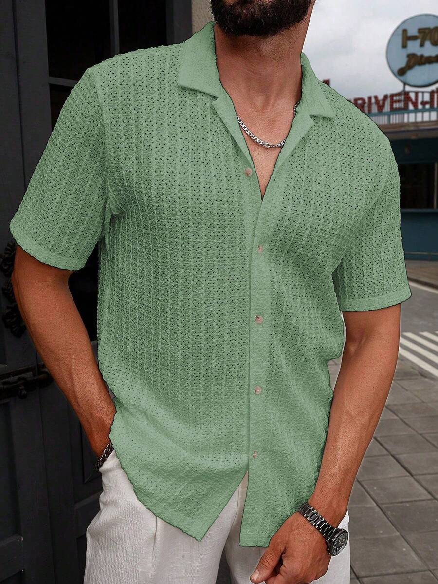 Carlos - Casual Solid Short Sleeve Shirt