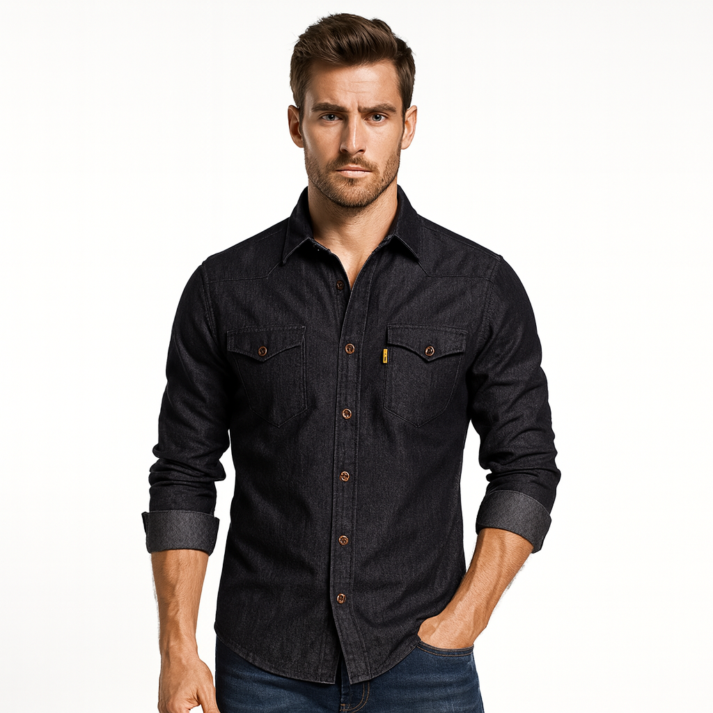 Stretch Cotton Denim Shirt - Logan