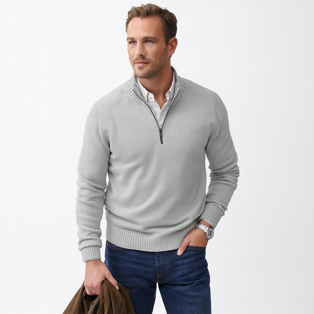 Adrian | Cashmere zip-up sweater