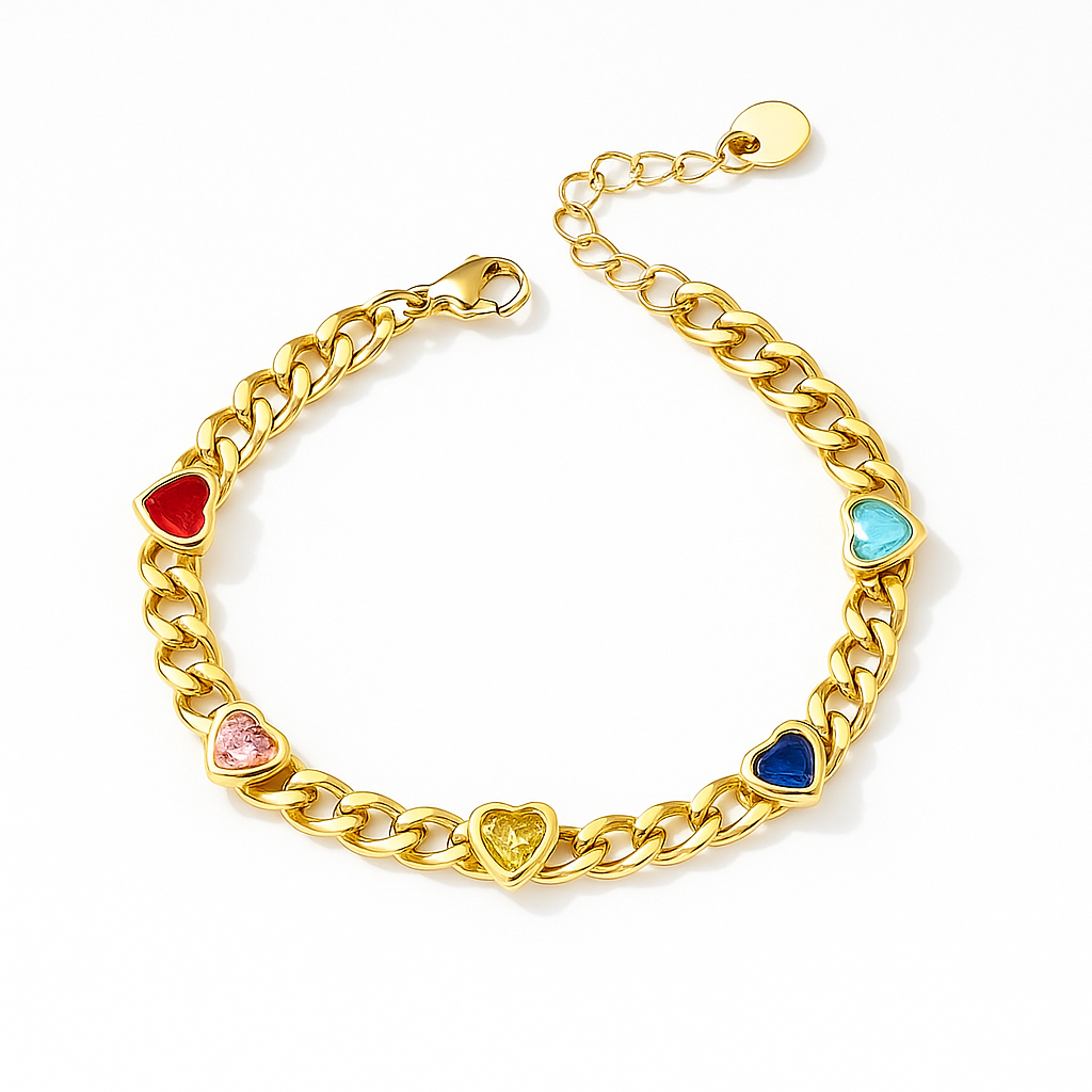 Heart Sparkle Open Bangle (stainless steel)