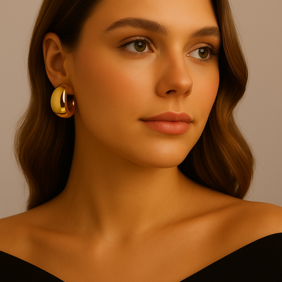 Ellipse Luxe Drop Earrings (gold finish)