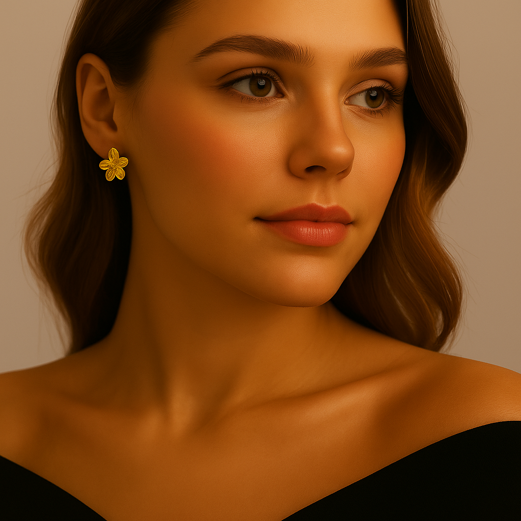 Chic Gold Petal Drop Earrings (stainless steel)