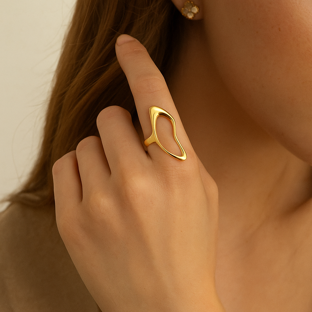 Irregular Metal Adjustable Ring (gold finish)