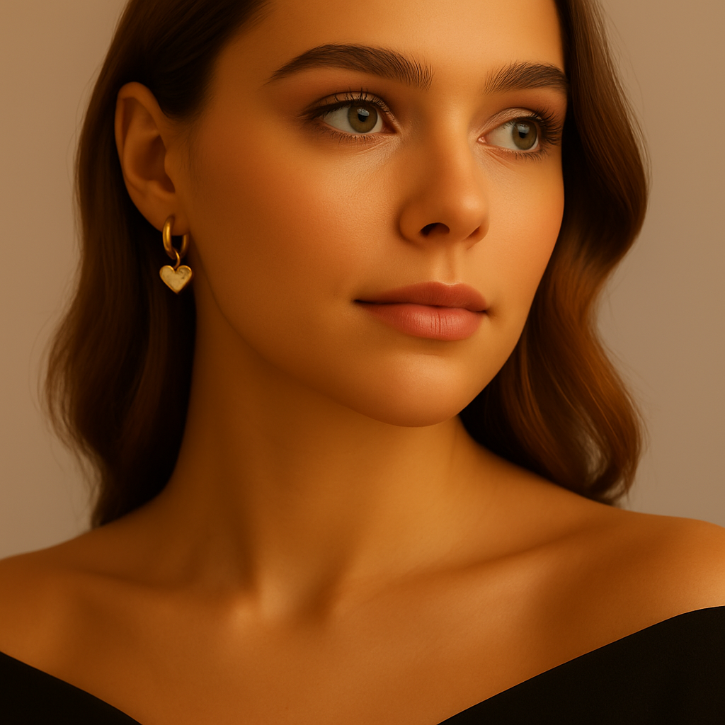 Love Pendant Earrings (gold finish)