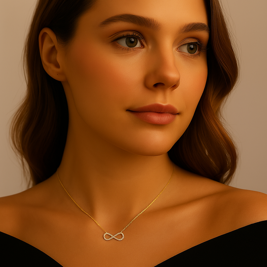 Infinity Pendant Necklace (gold finish)