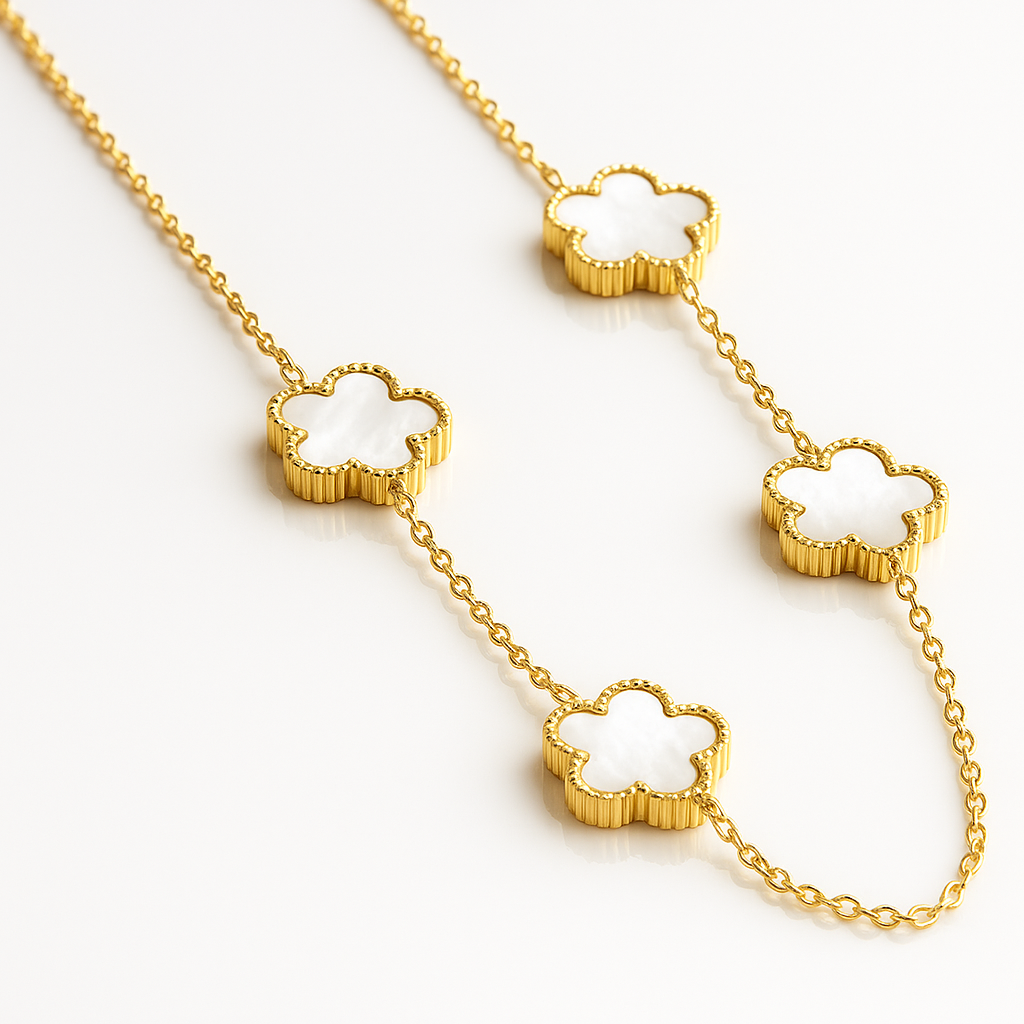 Clover Bloom Necklace (gold finish)
