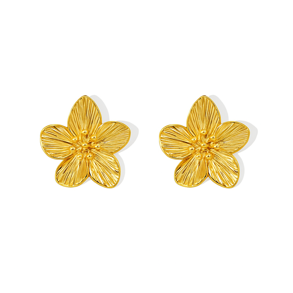 Chic Gold Petal Drop Earrings (stainless steel)