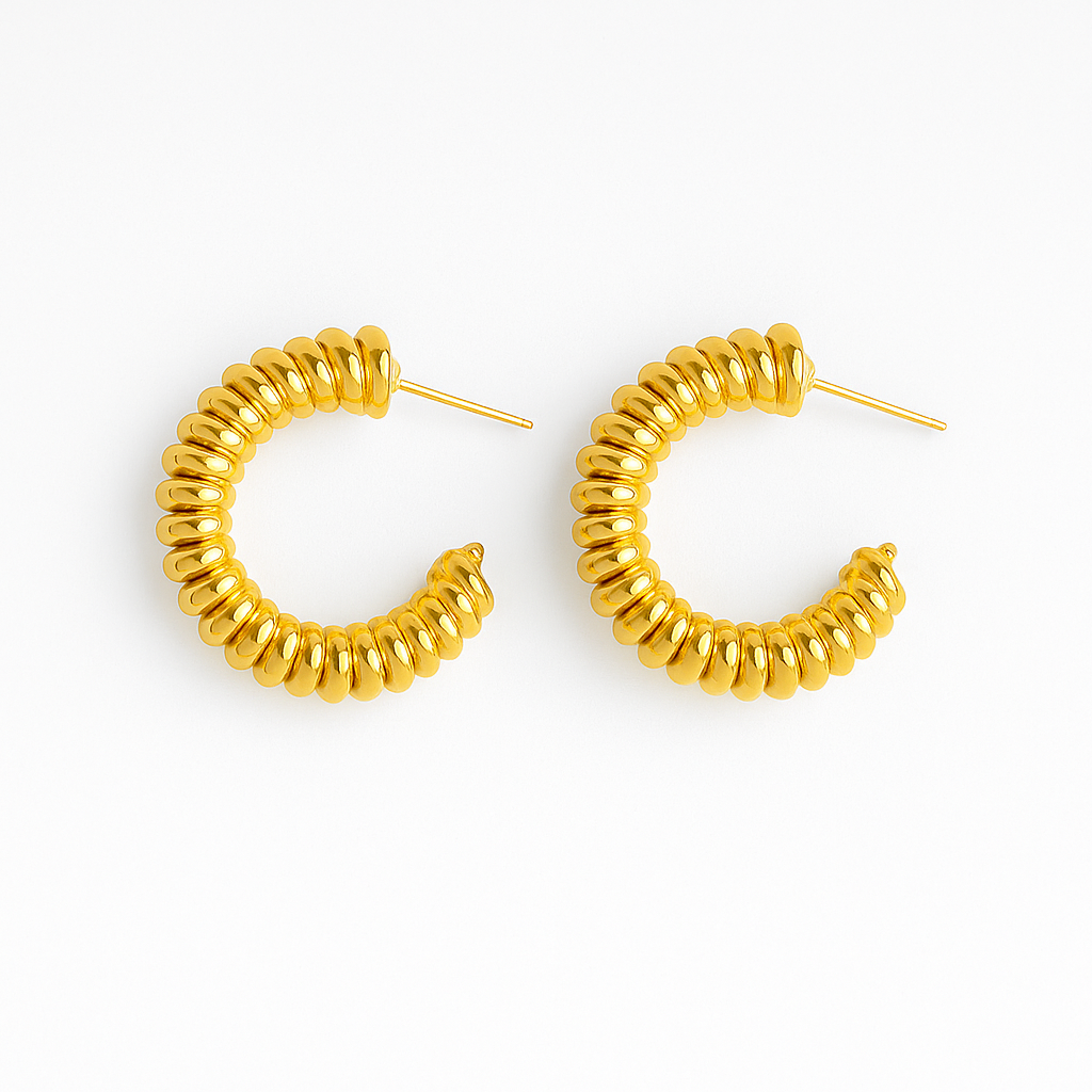 Spiral Gold Statement Earrings (gold finish)