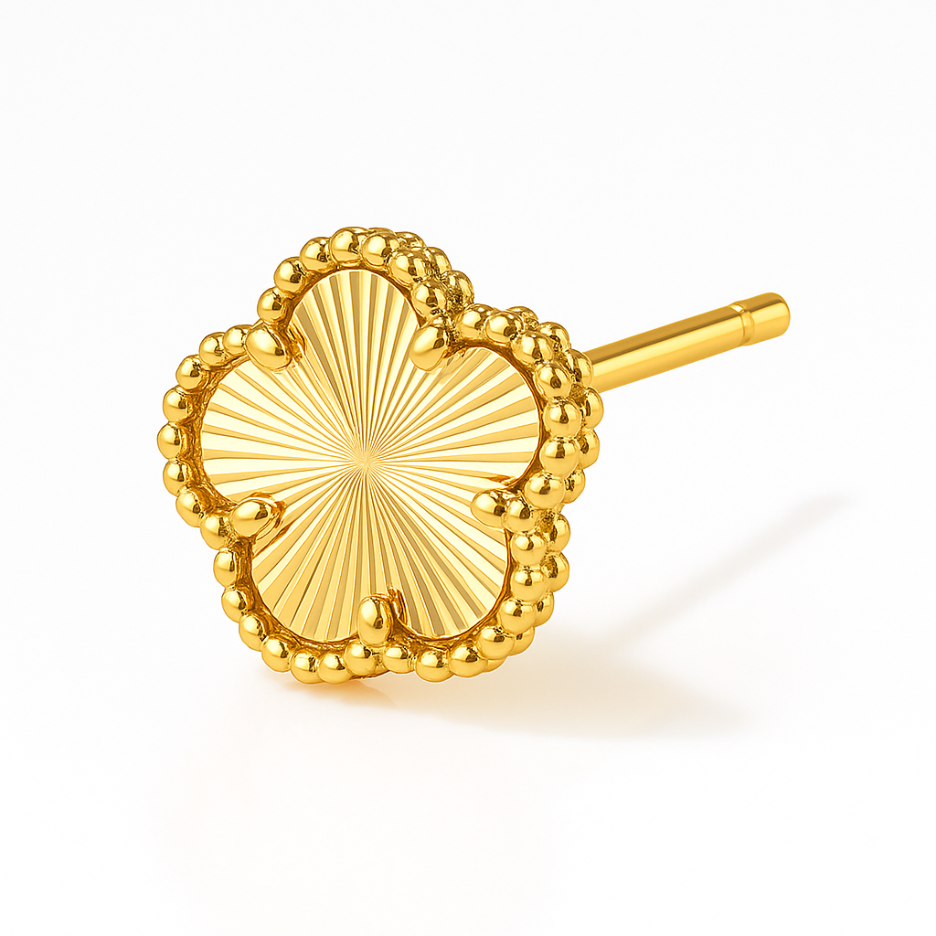 Five-Petal Shell Earrings (gold finish)