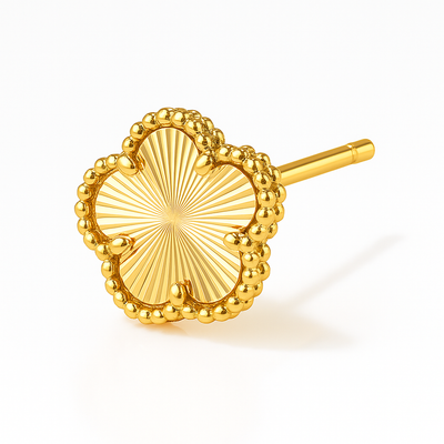 Five-Petal Shell Earrings (gold finish)
