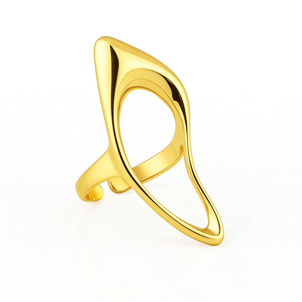 Irregular Metal Adjustable Ring (gold finish)