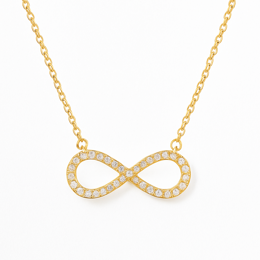 Infinity Pendant Necklace (gold finish)