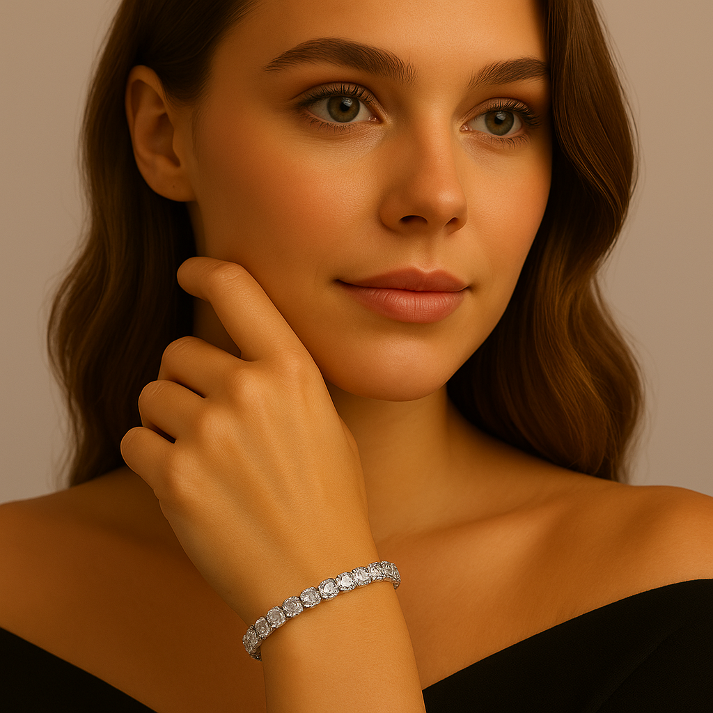 Multicolor Tennis Bracelet (gold finish)