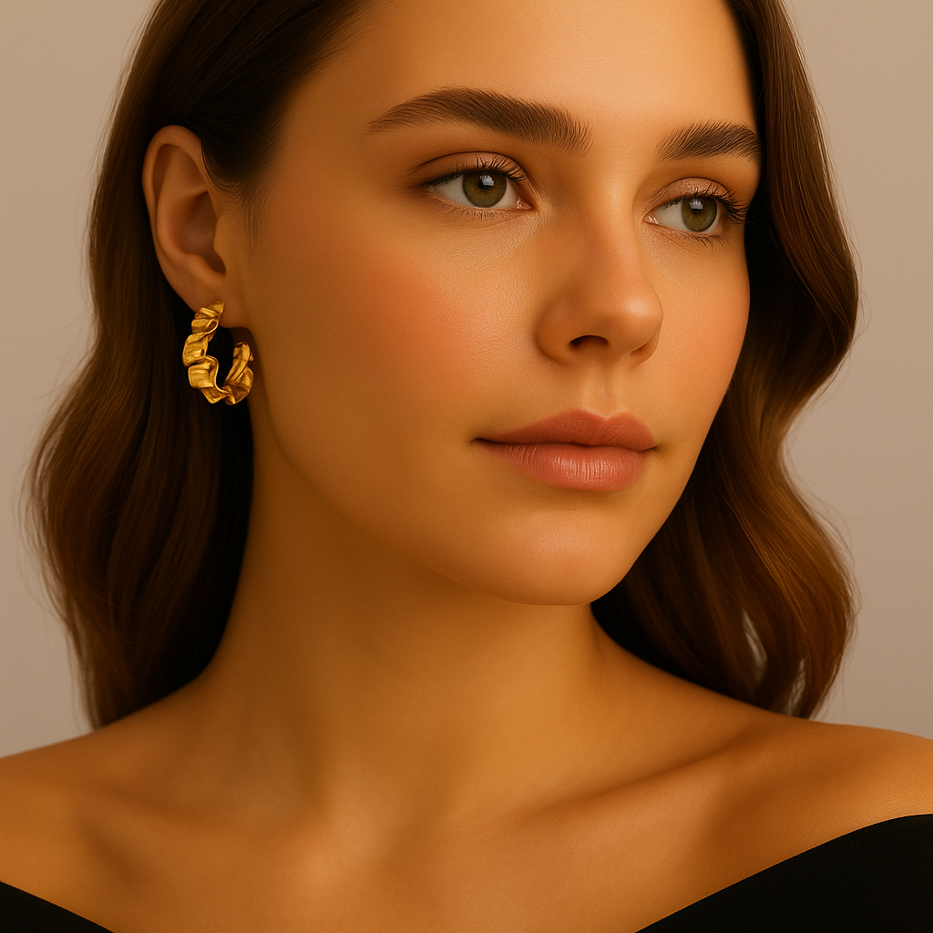 GeoPlait Earrings (gold finish)