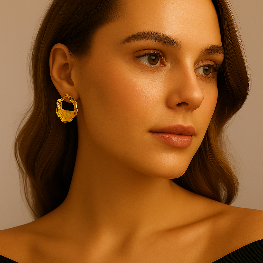 Retro Pleated Hoop Earrings (stainless steel)