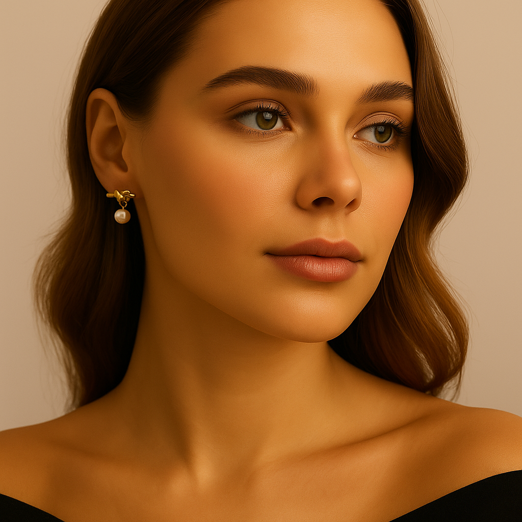 Knotted Bends & Hitches Pearl Earrings (stainless steel)