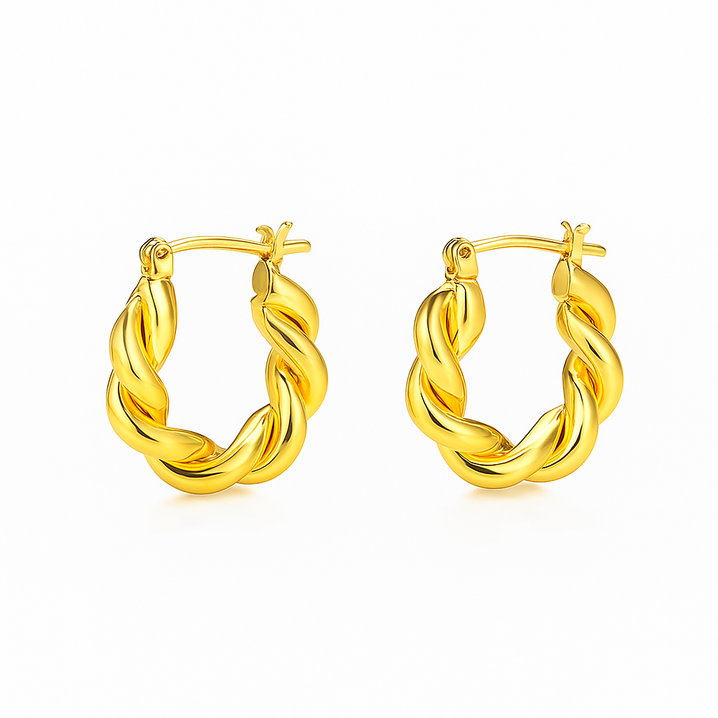 Fried Dough Twist Earrings (stainless steel)