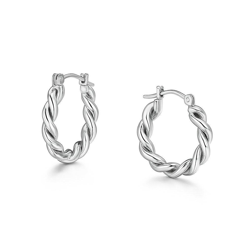 Fried Dough Twist Earrings (stainless steel)