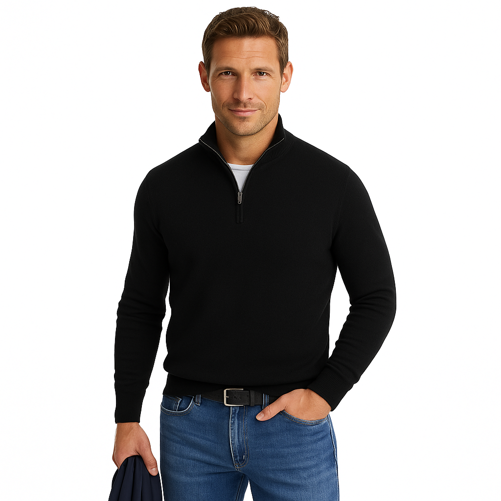 Luca | Men's V-Neck Sweater with Zipper
