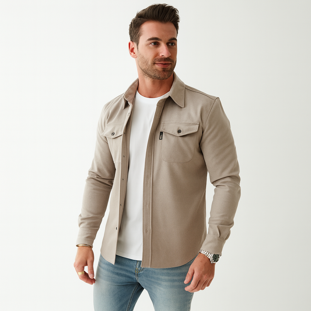 Mens Overshirt Long Sleeve Smart Casual Look