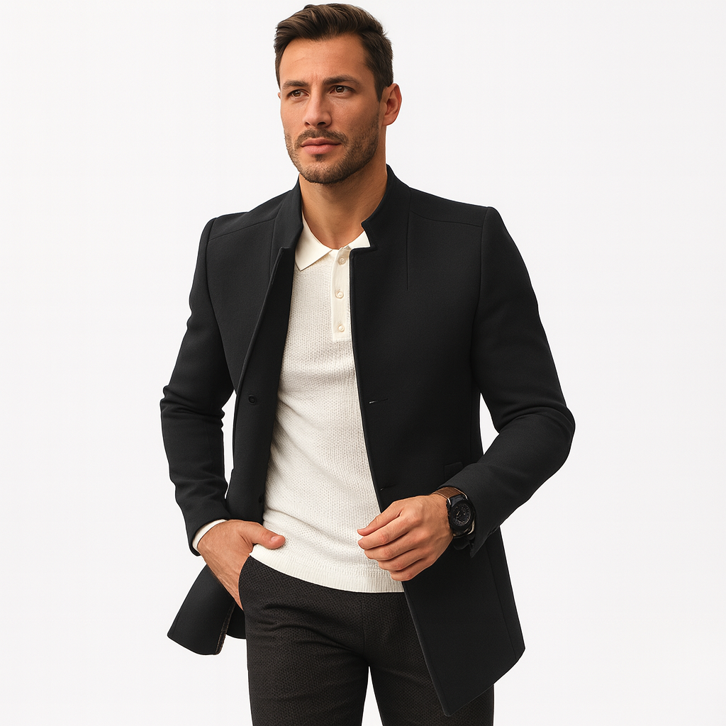 Men's Slim Fit Wool Blend Coat