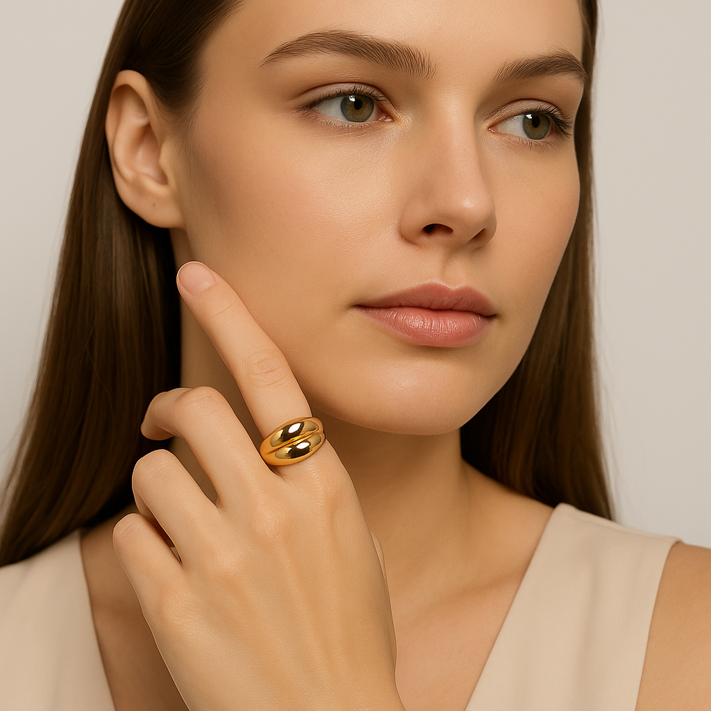 Geo Shine Ring (Gold Finish)