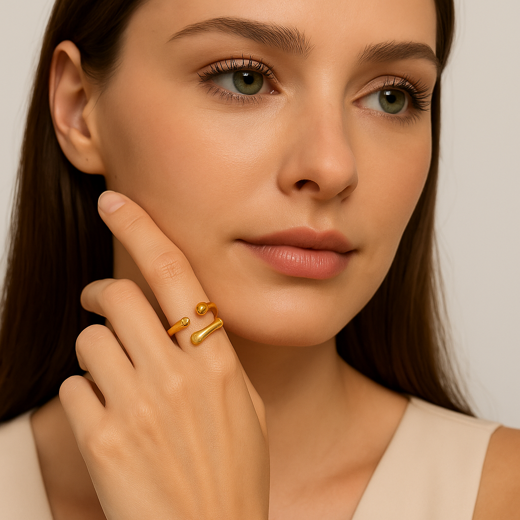 Twist Edge Ring (gold finish)