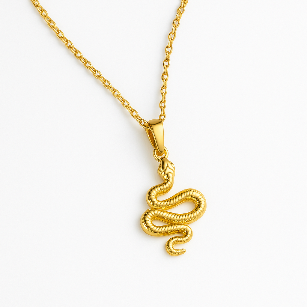 Snake Necklace (Gold finish)