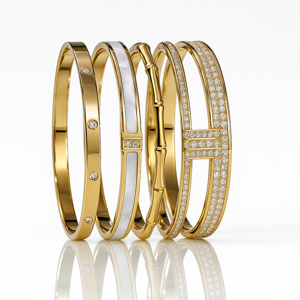Luxe Bangle Set (Gold finish)
