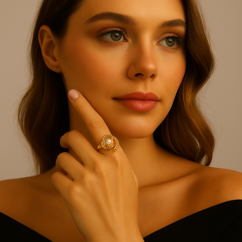 Geo Grace Ring (gold finish)