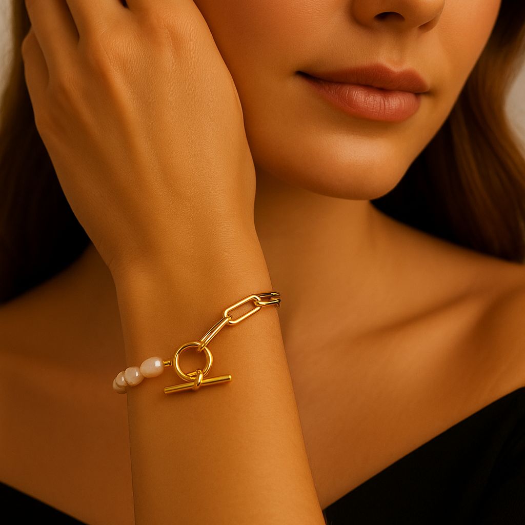 Geo Link Bracelet (gold finish)