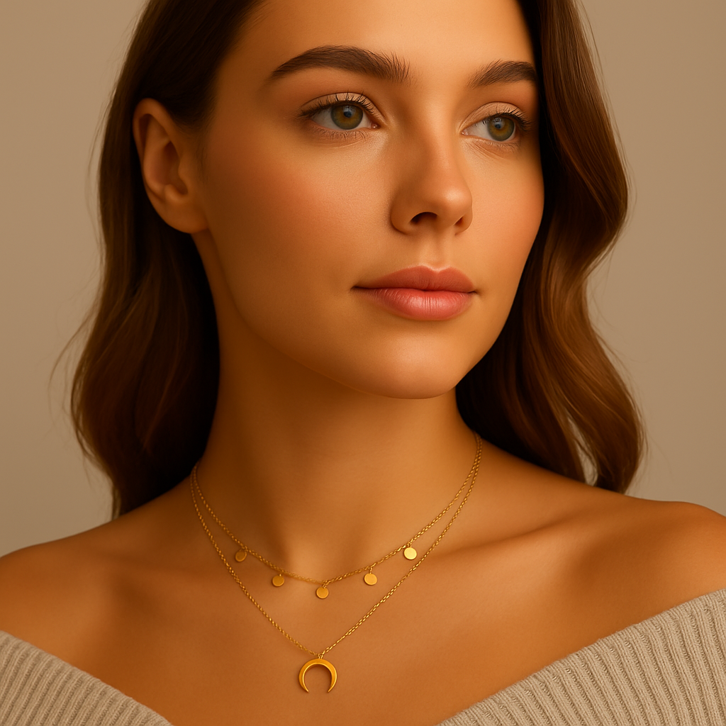 Half Moon Necklace (gold finish)