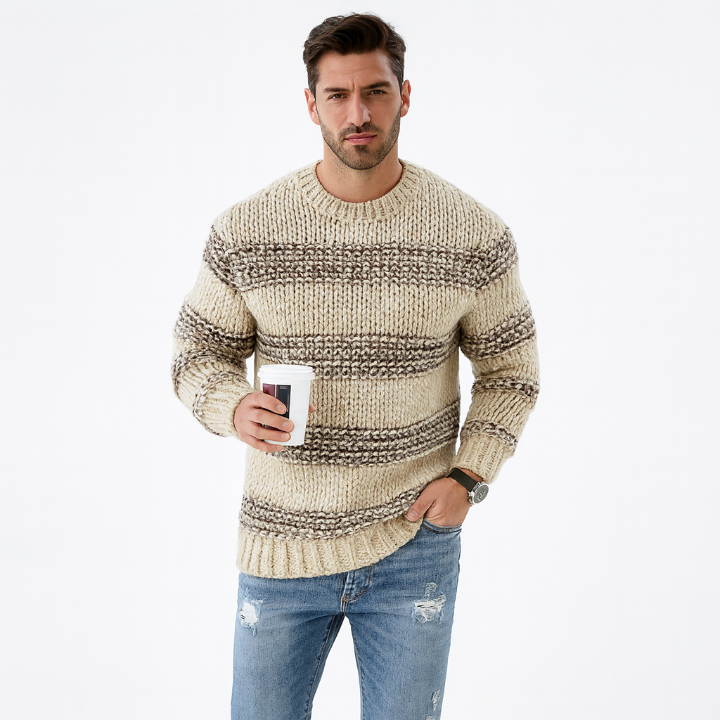 Coarse Knit Norwegian Sweater for Men
