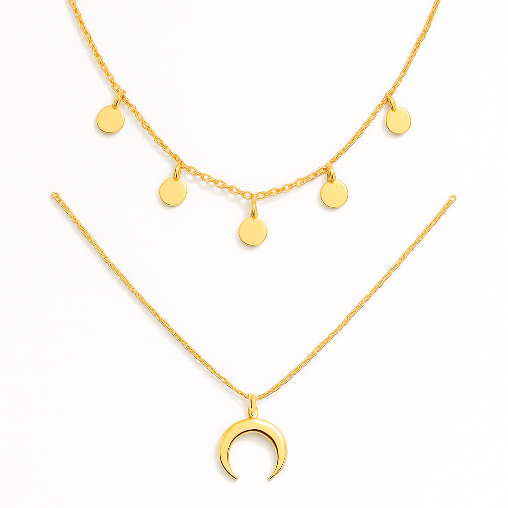 Half Moon Necklace (gold finish)