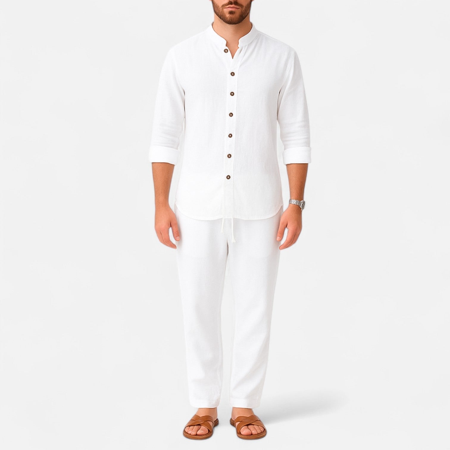 Men’s Long Sleeve Two-Piece Set – Refined Comfort, Effortless Versatility