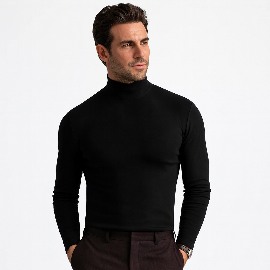 Men's Solid Turtleneck | Relaxed