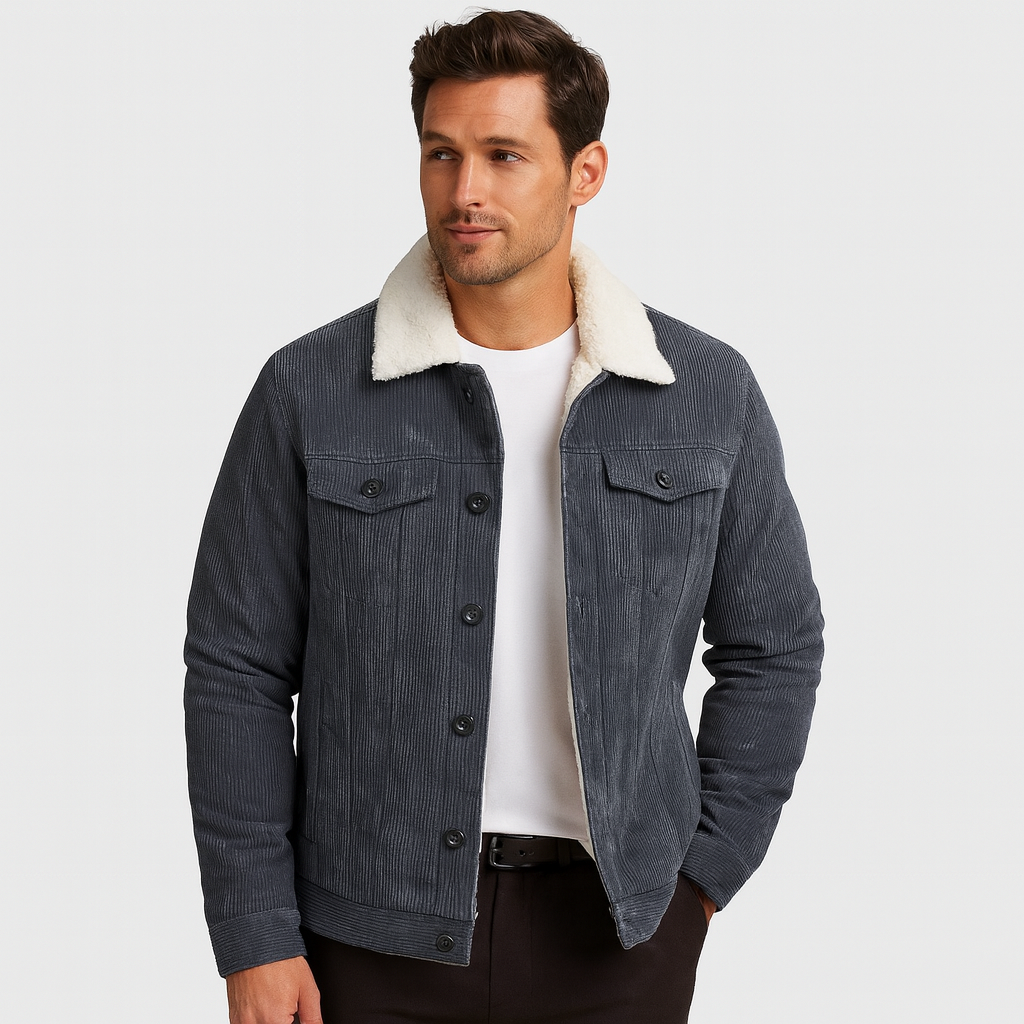 Men's Sherpa Lined Denim Jacket | Stylish