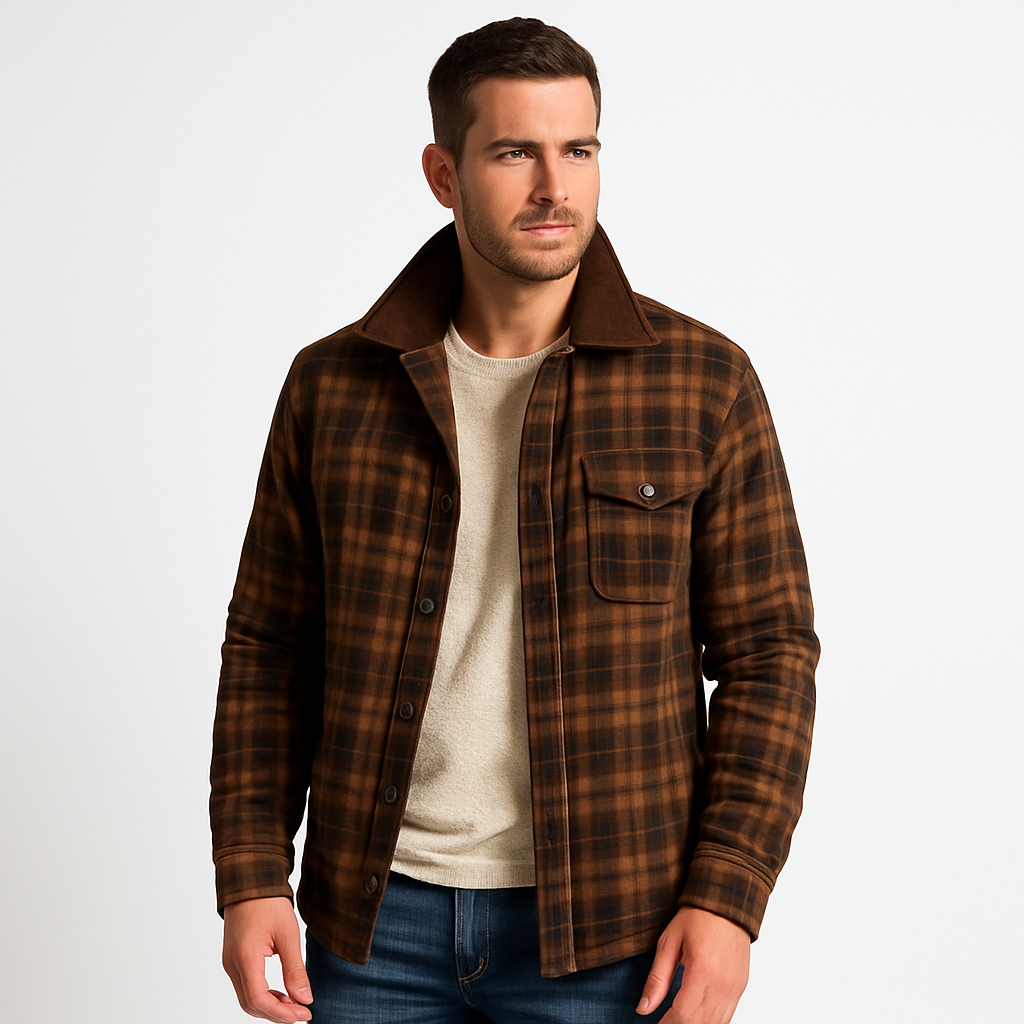 Men's Winter Plaid Jacket | Thick