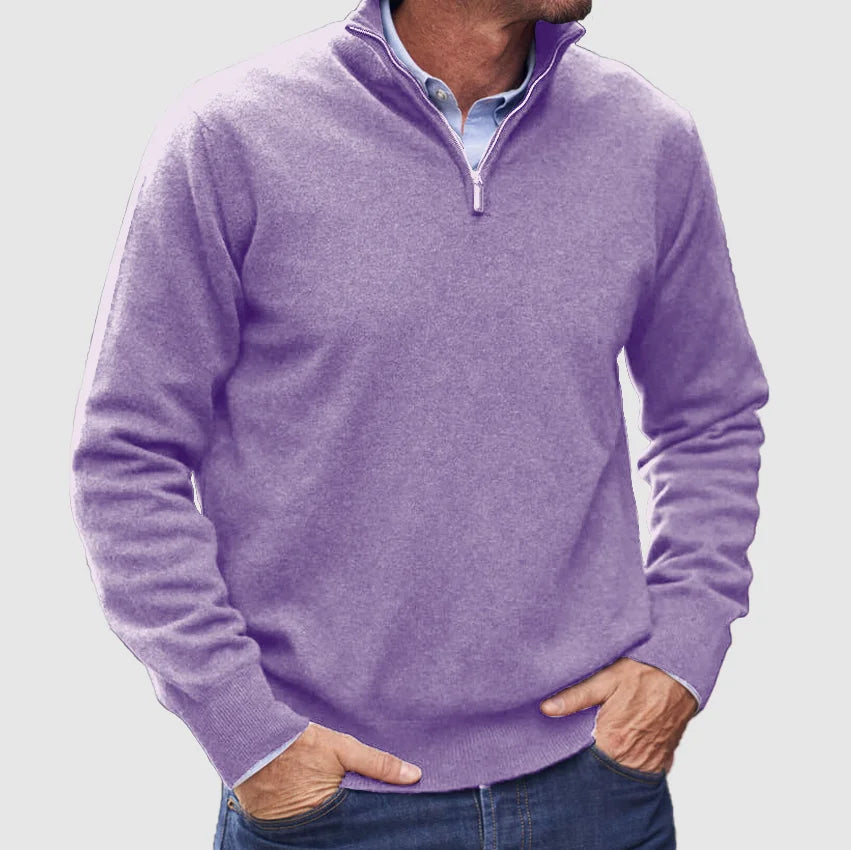 Frederico | Italian cashmere sweater for men with zipper.