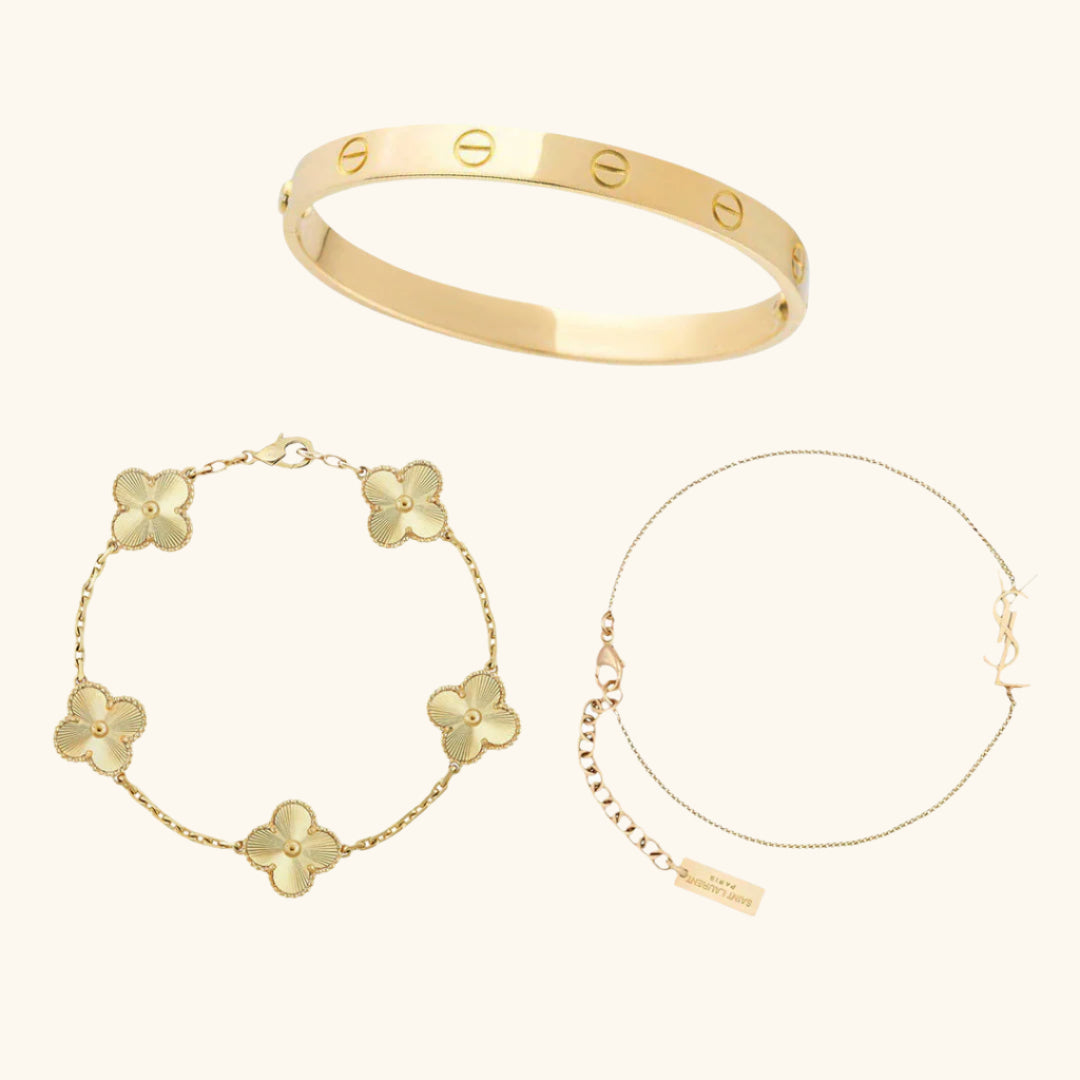 Peru Bracelet Set (gold finish, 3-piece)
