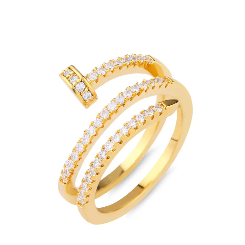 Open Nail Ring (gold finish)