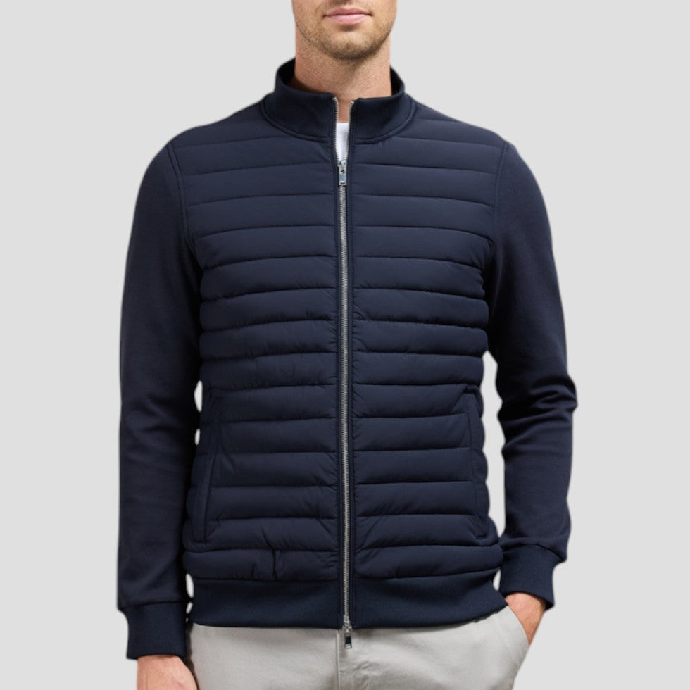 Men's Quilted Hybrid Jacket with Knitted Sleeves