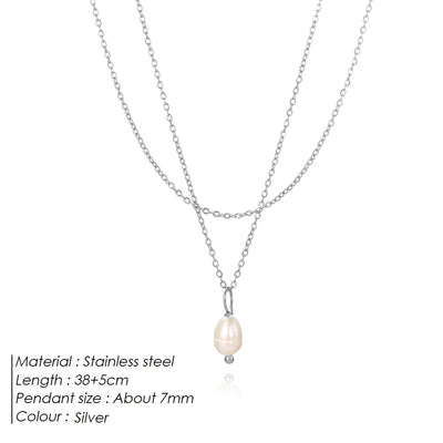 Double-Layer Pearl Necklace (gold finish)