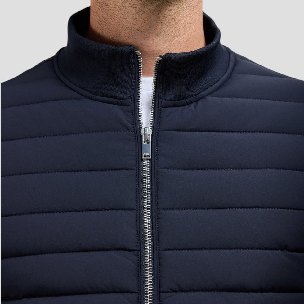 Men's Quilted Hybrid Jacket with Knitted Sleeves