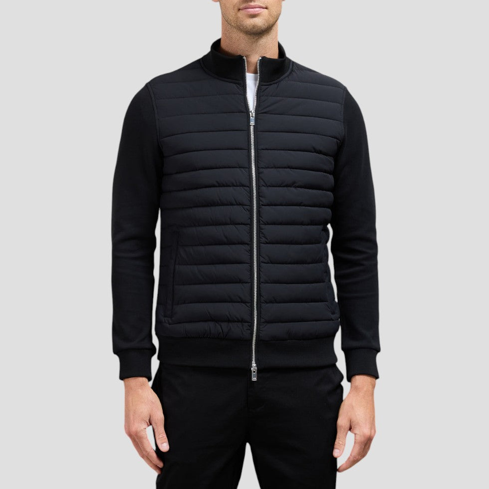 Men's Quilted Hybrid Jacket with Knitted Sleeves